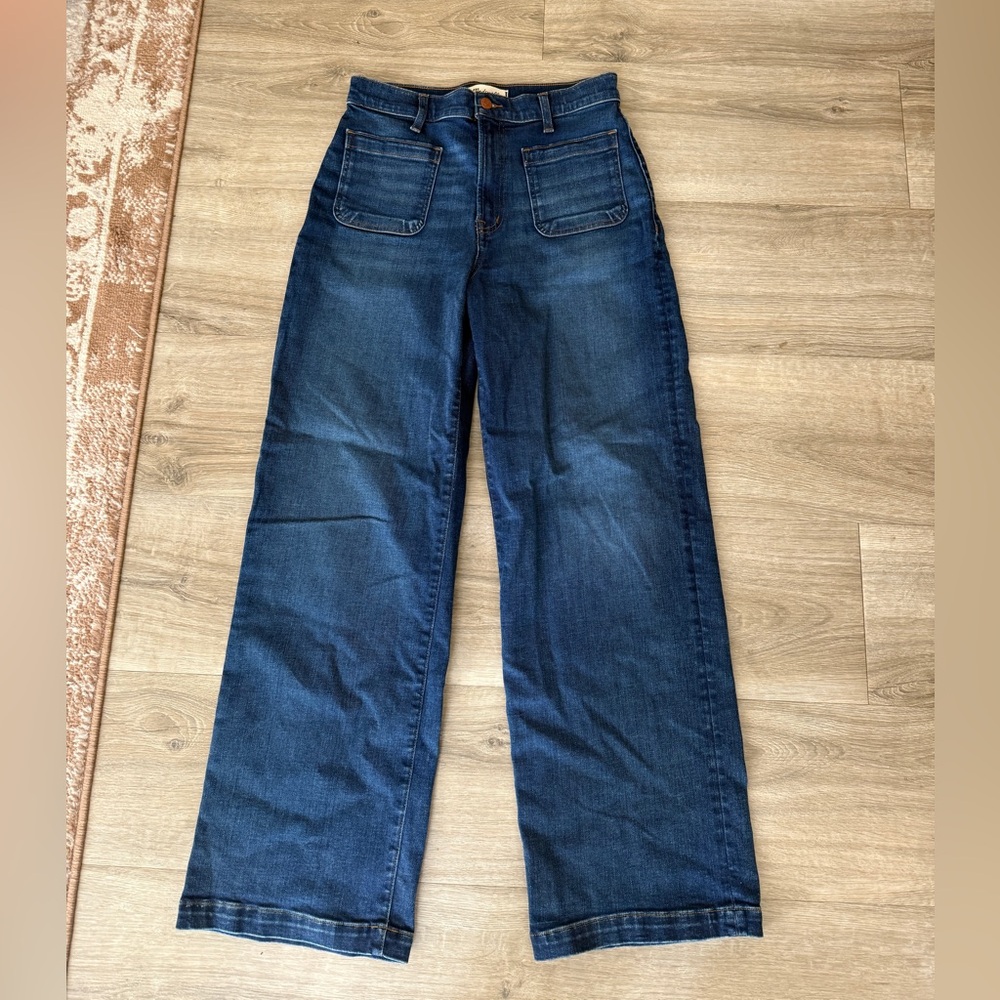 Madewell Dark Blue Emmett Wide Leg Jeans